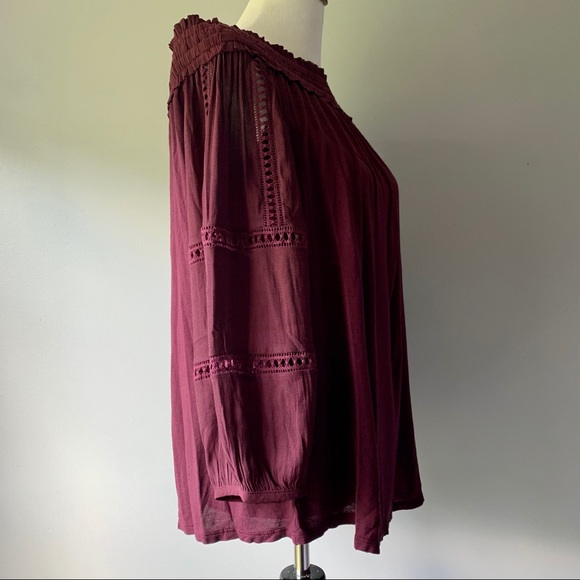 LOFT Purple Off the shoulder Blouse - Picture 4 of 8